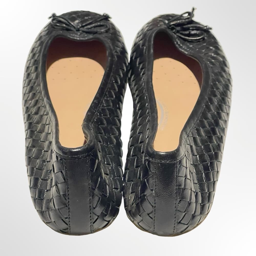 GEOX Women's Black Woven Ballet Flats with Bow in size 39 NWOT - Thumbnail 3