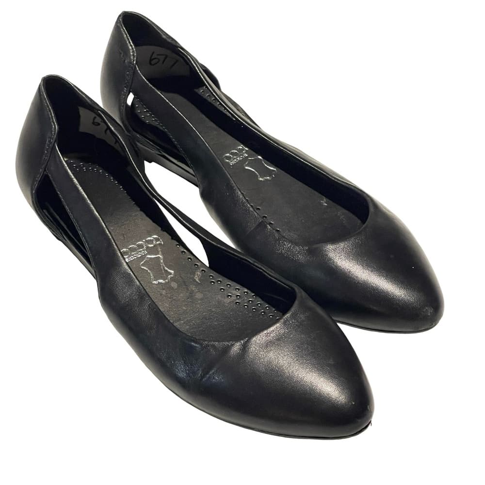 Tacoo Black Leather Pointed Ballet Flats in size 7.5 NWOT - Thumbnail 8