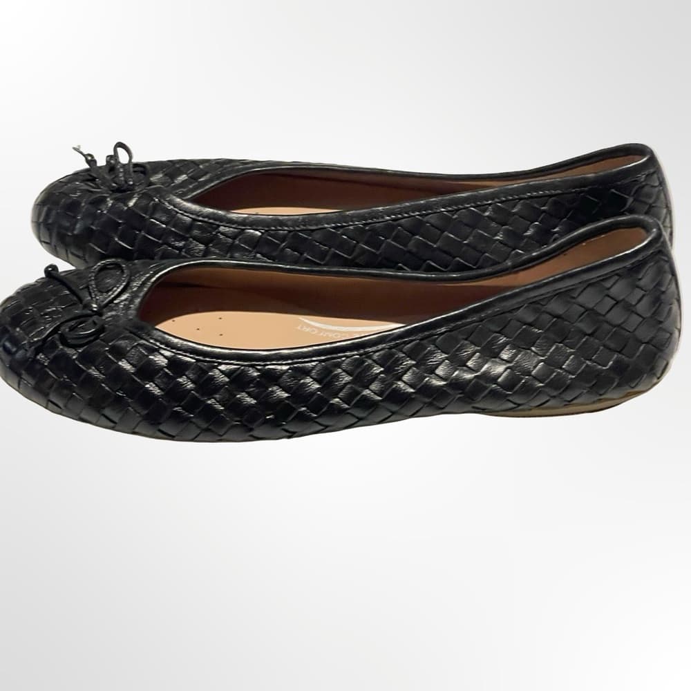 GEOX Women's Black Woven Ballet Flats with Bow in size 39 NWOT - Thumbnail 5