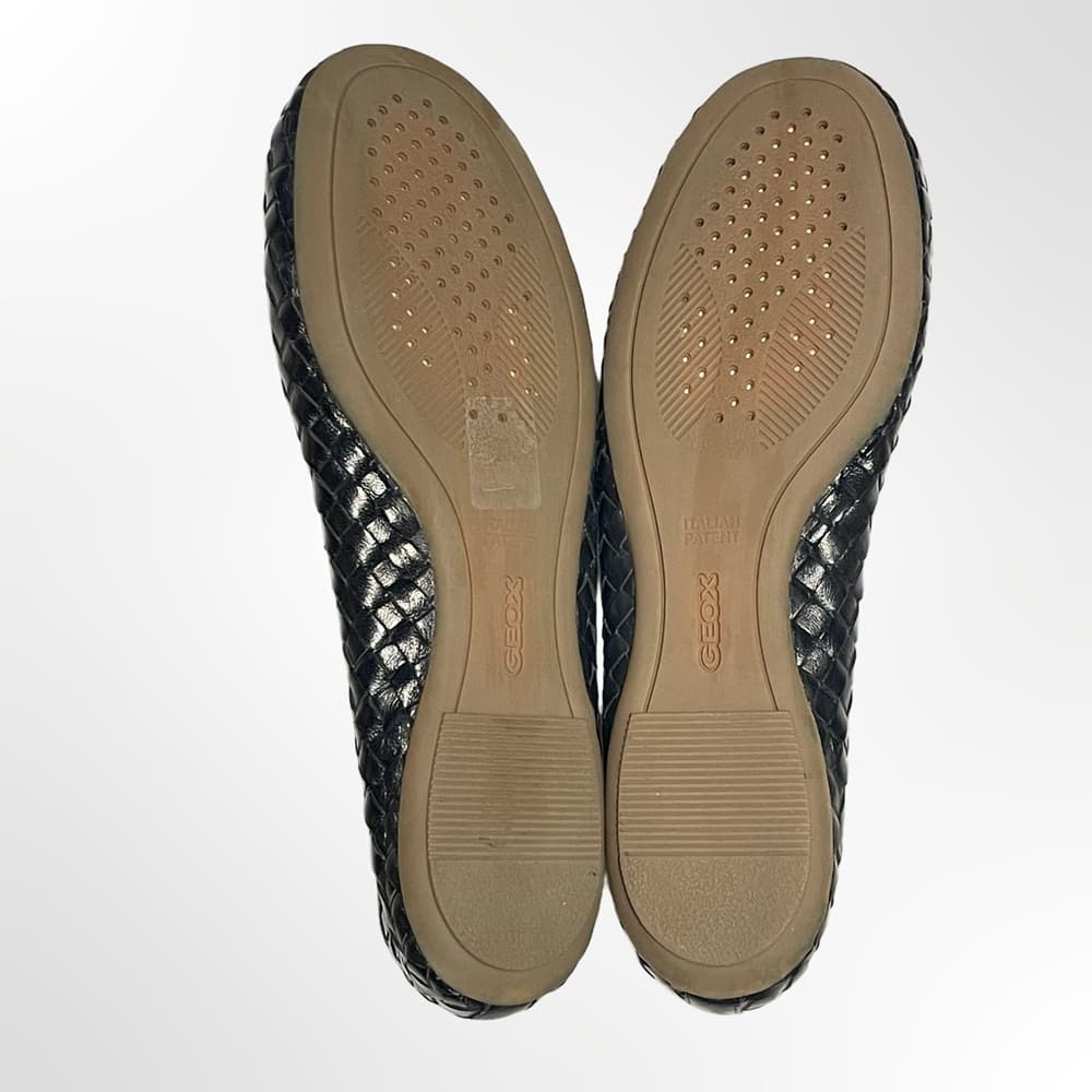 GEOX Women's Black Woven Ballet Flats with Bow in size 39 NWOT - Thumbnail 7