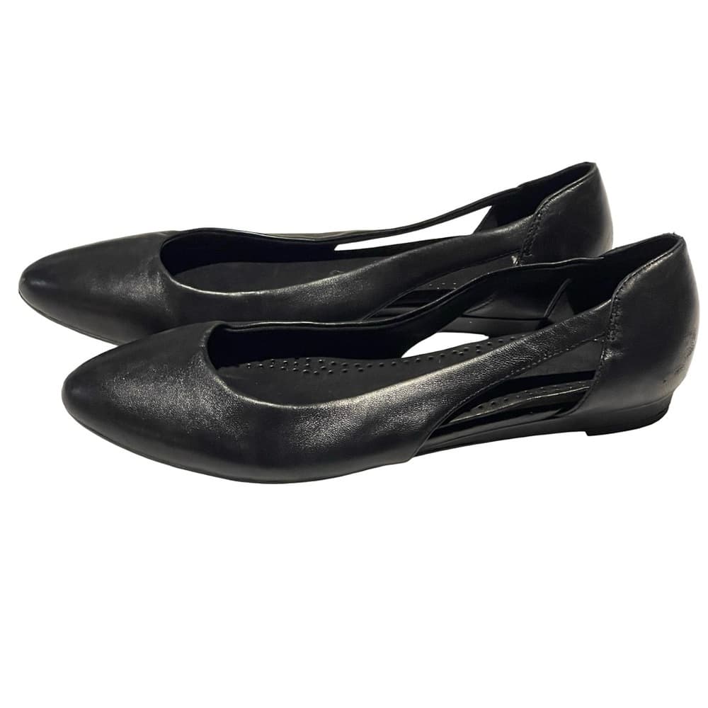 Tacoo Black Leather Pointed Ballet Flats in size 7.5 NWOT - Thumbnail 3