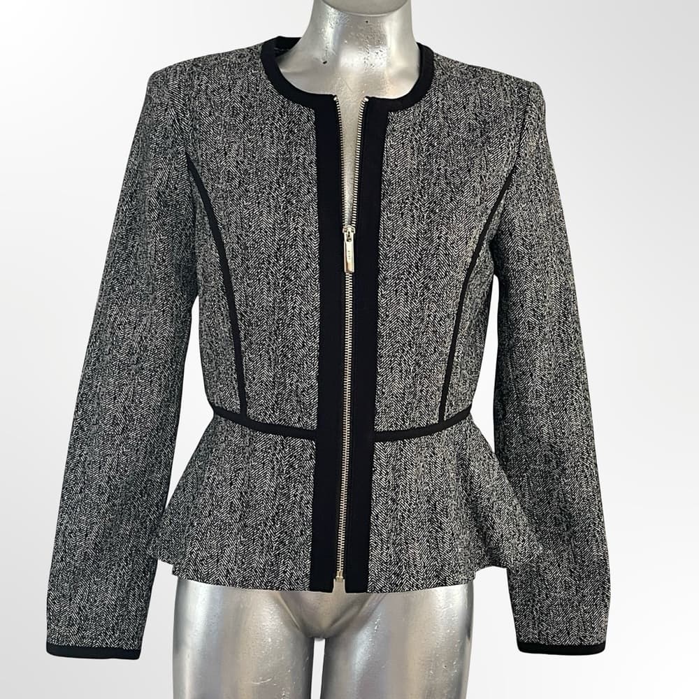 DKNY Black and Gray Textured Blazer in Size 6 - NWOT - Thumbnail 3