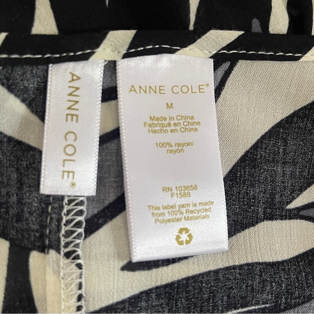 Anne Cole Black Cream Palm-Leaf Swim Coverup - Thumbnail 3