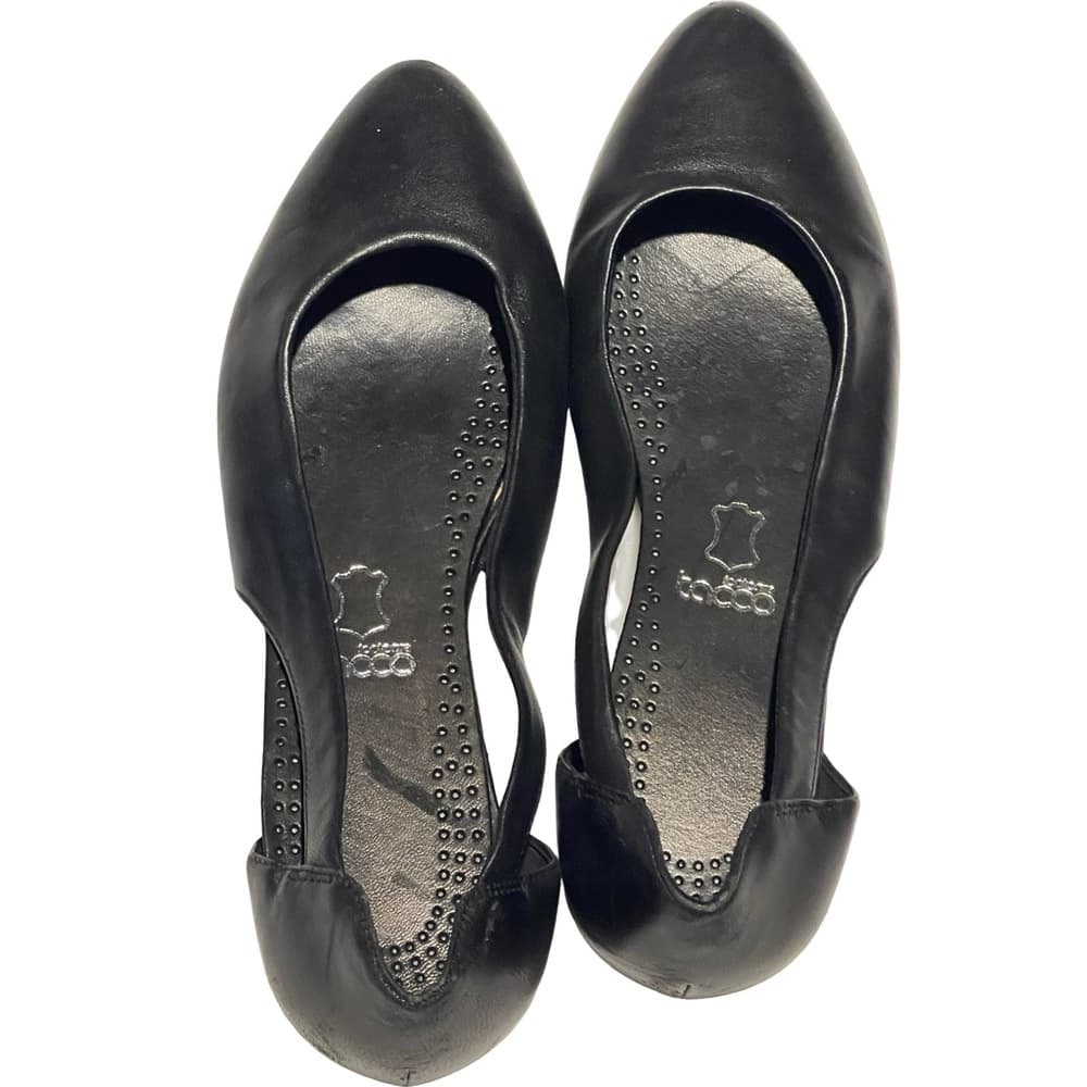 Tacoo Black Leather Pointed Ballet Flats in size 7.5 NWOT - Thumbnail 2
