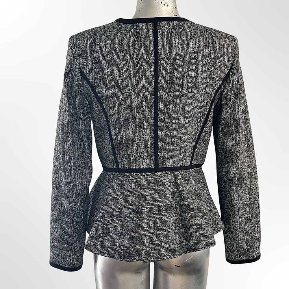 DKNY Black and Gray Textured Blazer in Size 6 - NWOT - Thumbnail 2