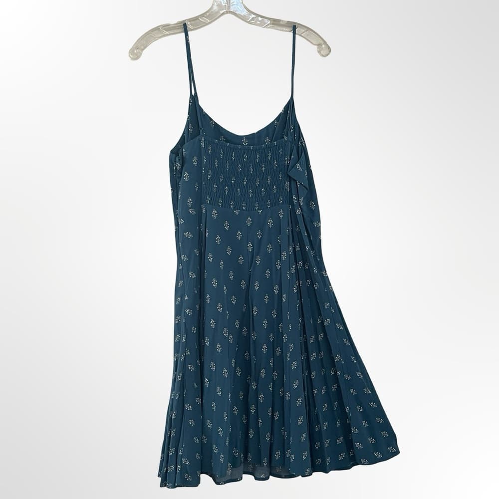 Old Navy Teal Blue Printed Smocked Top - Thumbnail 2