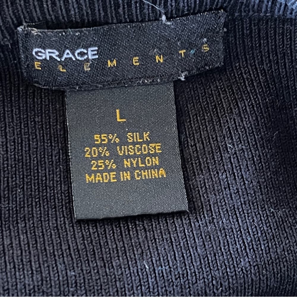 A very elegant Grace Elements Black Knit Sweater in size L - Thumbnail 5