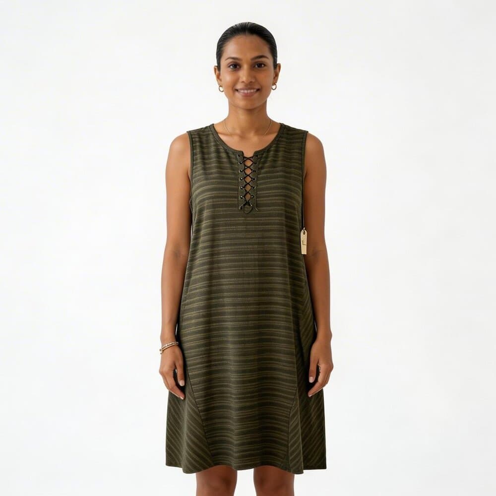 Liz Claiborne Olive Green Knit Top with V-Neck - Thumbnail 5