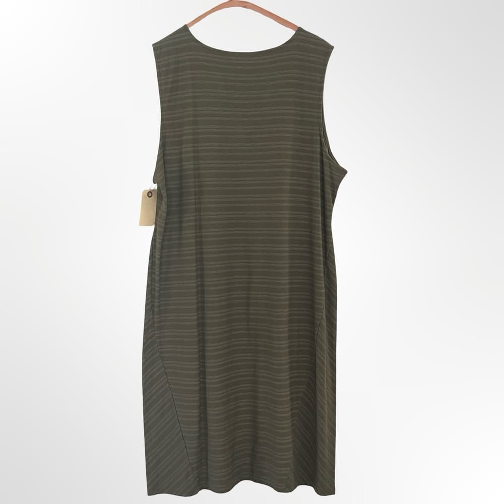 Liz Claiborne Olive Green Knit Top with V-Neck - Thumbnail 2