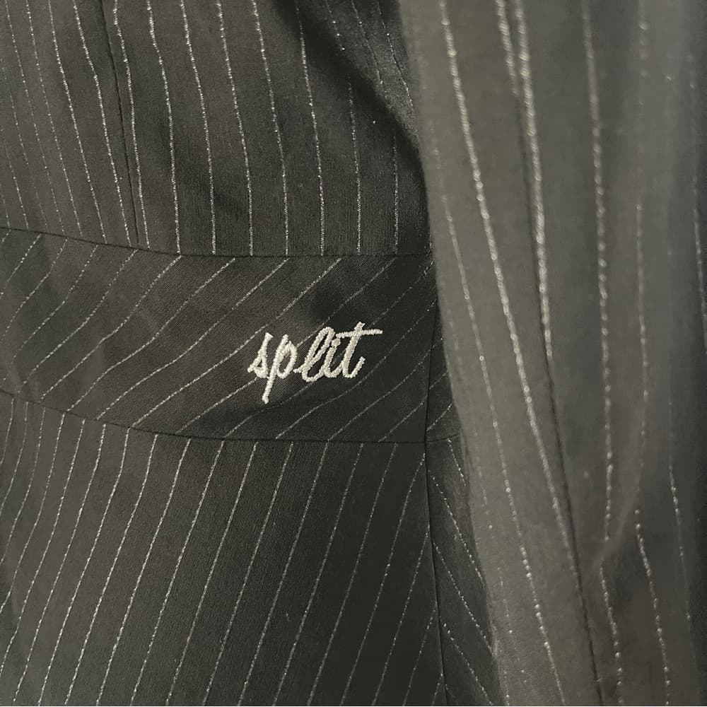 Split Women's Black Pinstripe Blazer in size L - Thumbnail 4