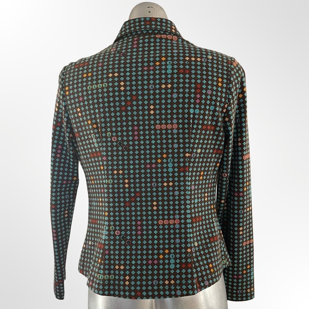 Vintage Stylish Green Polka Dot Women's Jacket in size M - Thumbnail 2