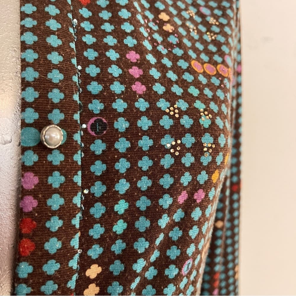 Vintage Stylish Green Polka Dot Women's Jacket in size M - Thumbnail 4