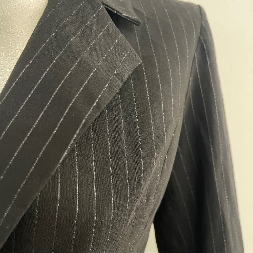 Split Women's Black Pinstripe Blazer in size L - Thumbnail 3