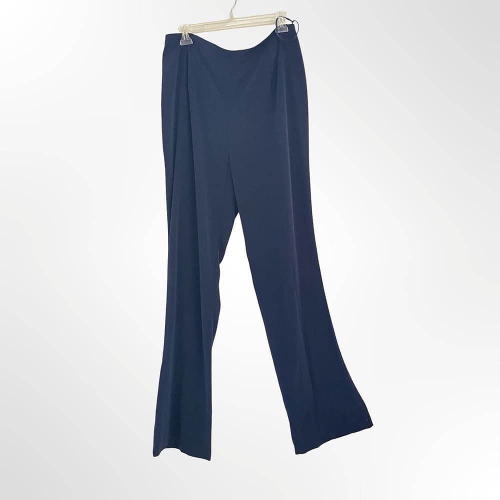 Jovani Navy Flare Pants in size 12 with 47" length - Thumbnail 7