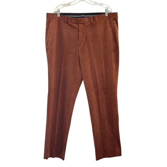 Men's Brown Snakeskin Textured Pants in size 40 - Thumbnail 9