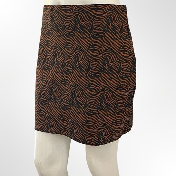 Shinestar Brown and Black Zebra Print Skirt in XL - Thumbnail 5