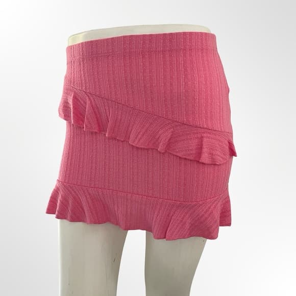 Fashion Nova Pink Ruffled Women's Skirt - Thumbnail 7