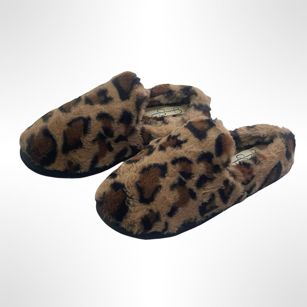 Jessica Simpson Leopard Print Fuzzy Slippers size 7.5 - Thumbnail 5