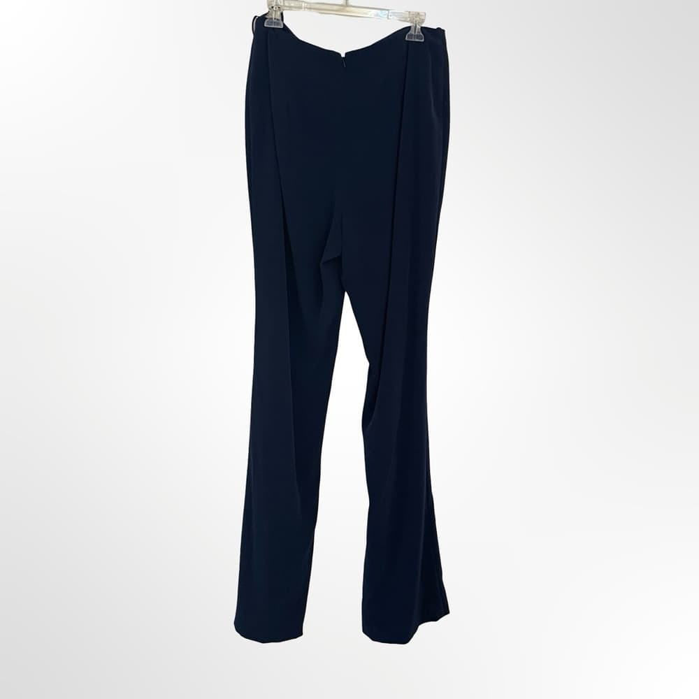 Jovani Navy Flare Pants in size 12 with 47" length - Thumbnail 3