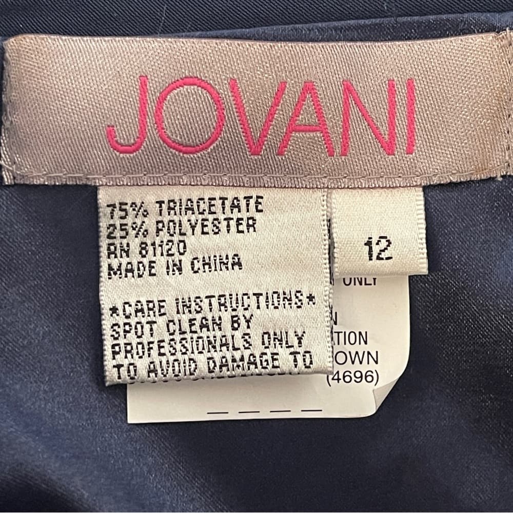 Jovani Navy Flare Pants in size 12 with 47" length - Thumbnail 5