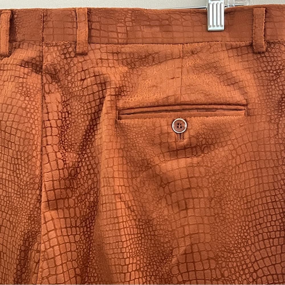 Men's Brown Snakeskin Textured Pants in size 40 - Thumbnail 4