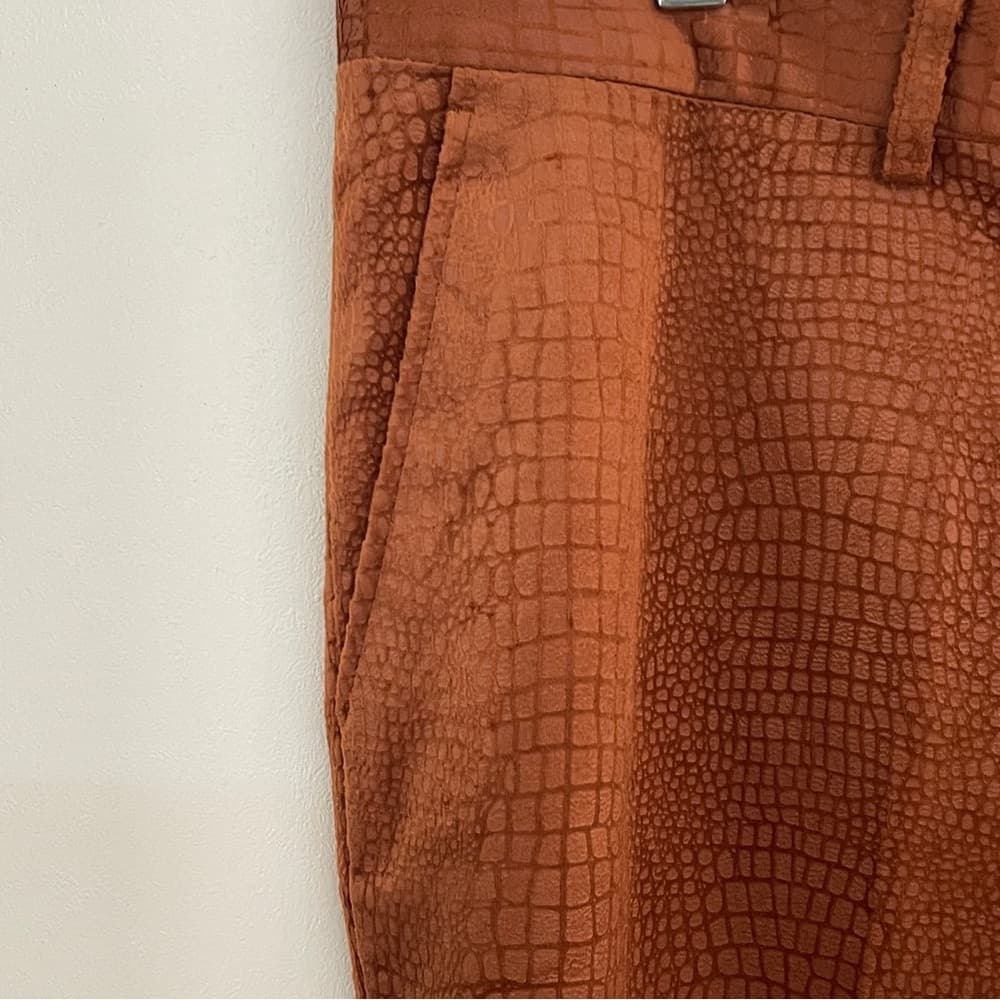 Men's Brown Snakeskin Textured Pants in size 40 - Thumbnail 3