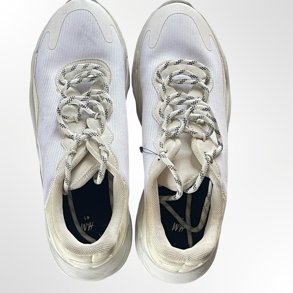 H&M White & Cream Chunky Knit Sneakers in size 41 - Thumbnail 3