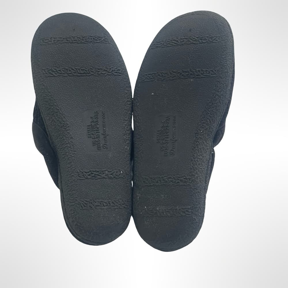 Black Dearfoams Comfy Slippers size 5.5 - Thumbnail 2
