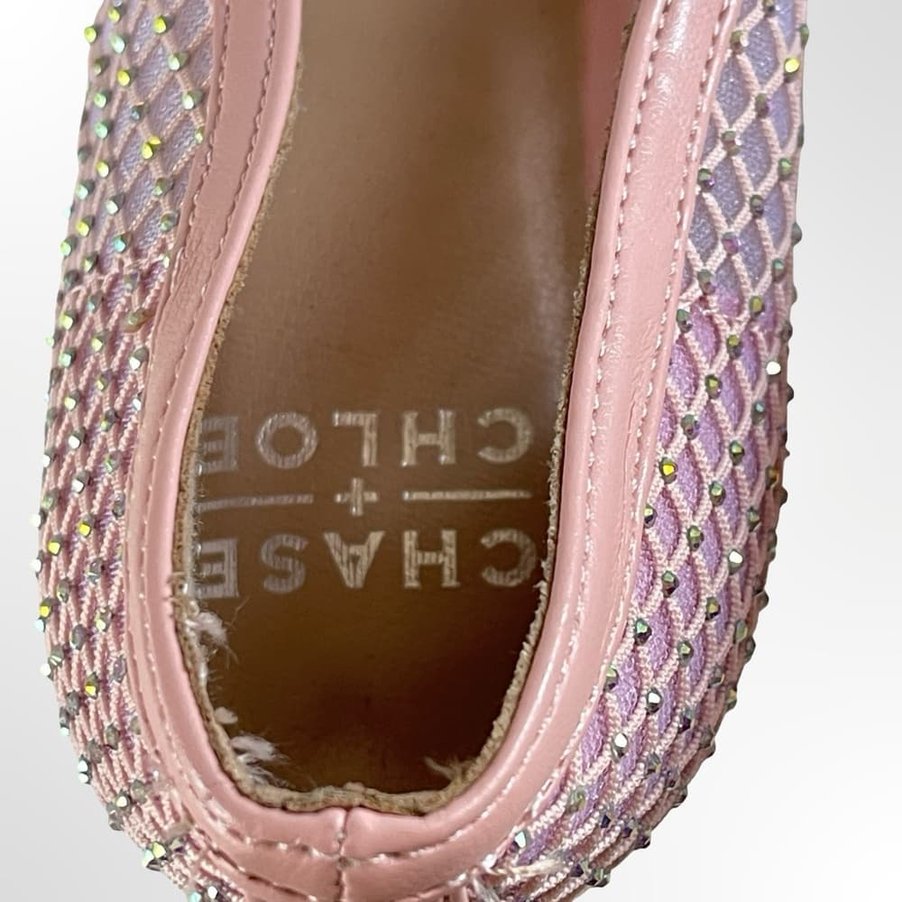 Chase+Chloe Blush Pink Mesh Pointed-Toe Stiletto Pumps - 8.5 - Thumbnail 4