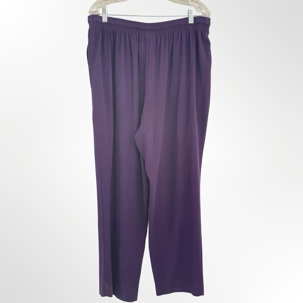 Alfred Dunner Purple Flare Pants in size 20W - Thumbnail 3