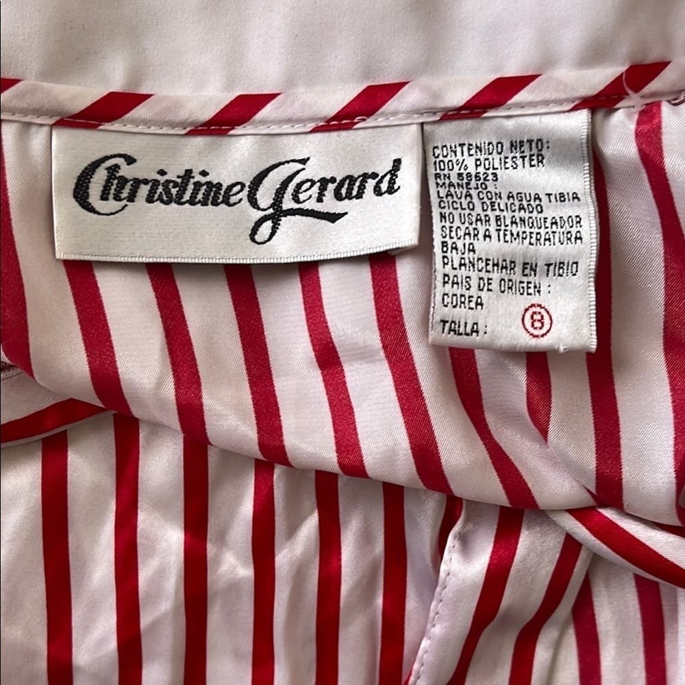Christine Gerard Red and White Striped women's Shirt size 8