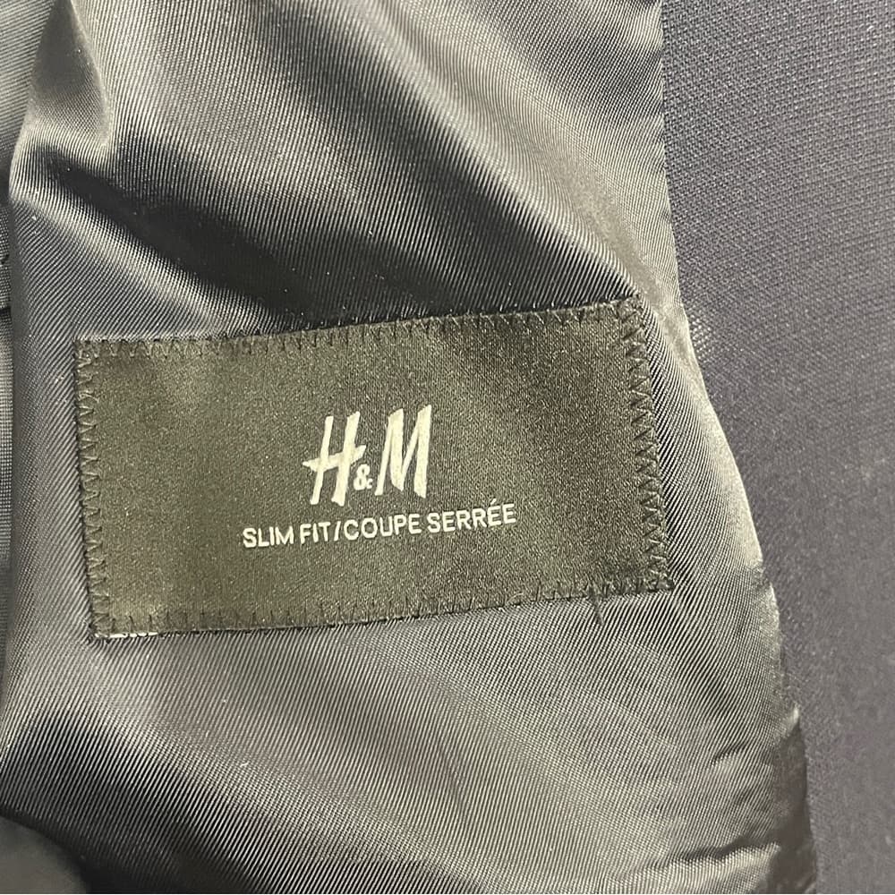 H&M Slim Fit - Size 40R Men's Blazer in Dark Navy - mint - Thumbnail 5