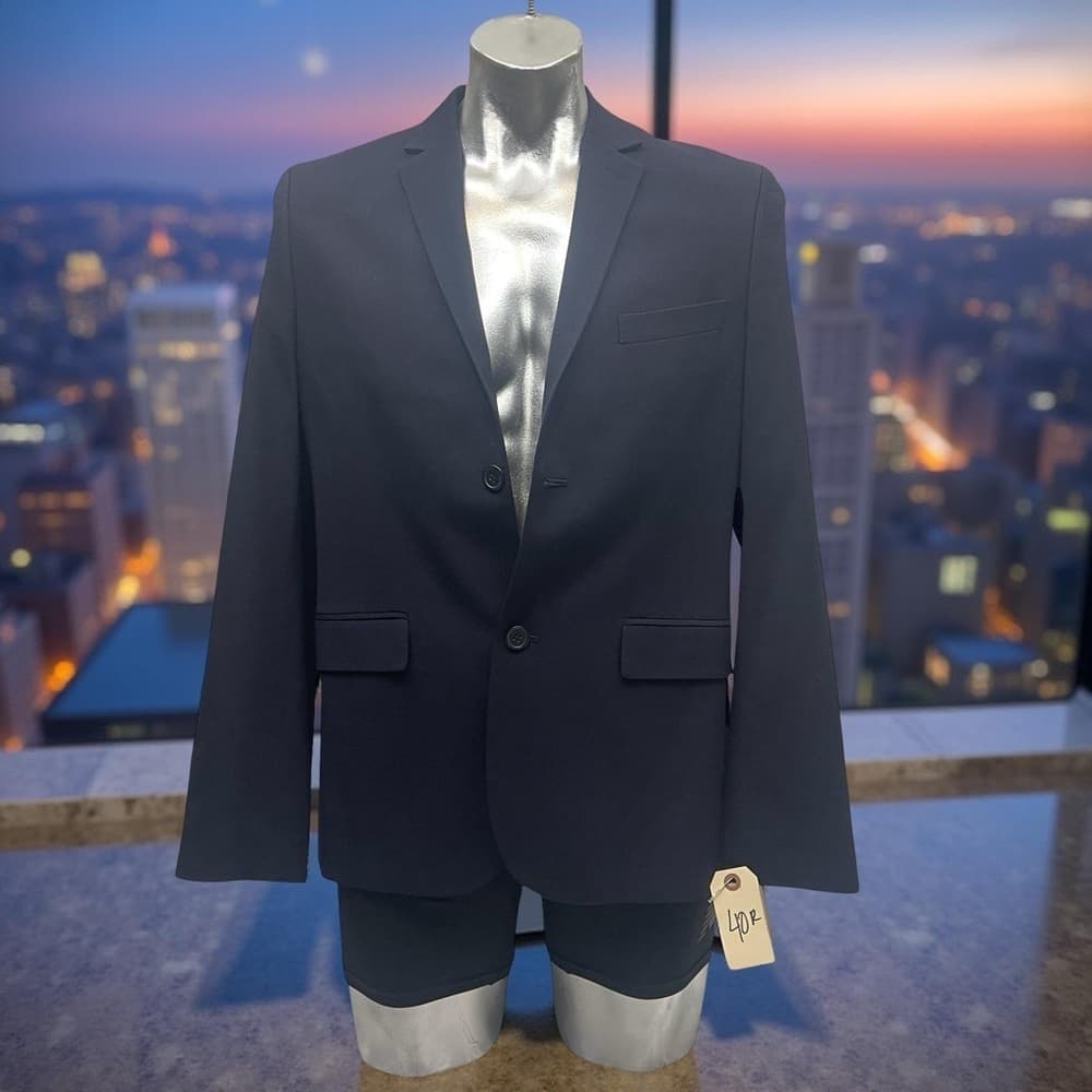 H&M Slim Fit - Size 40R Men's Blazer in Dark Navy - mint - Thumbnail 7