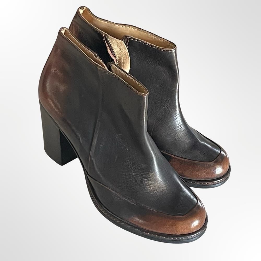Cotelac Two-Tone Leather Ankle Boot - Black & Brown in size 39 - Thumbnail 7