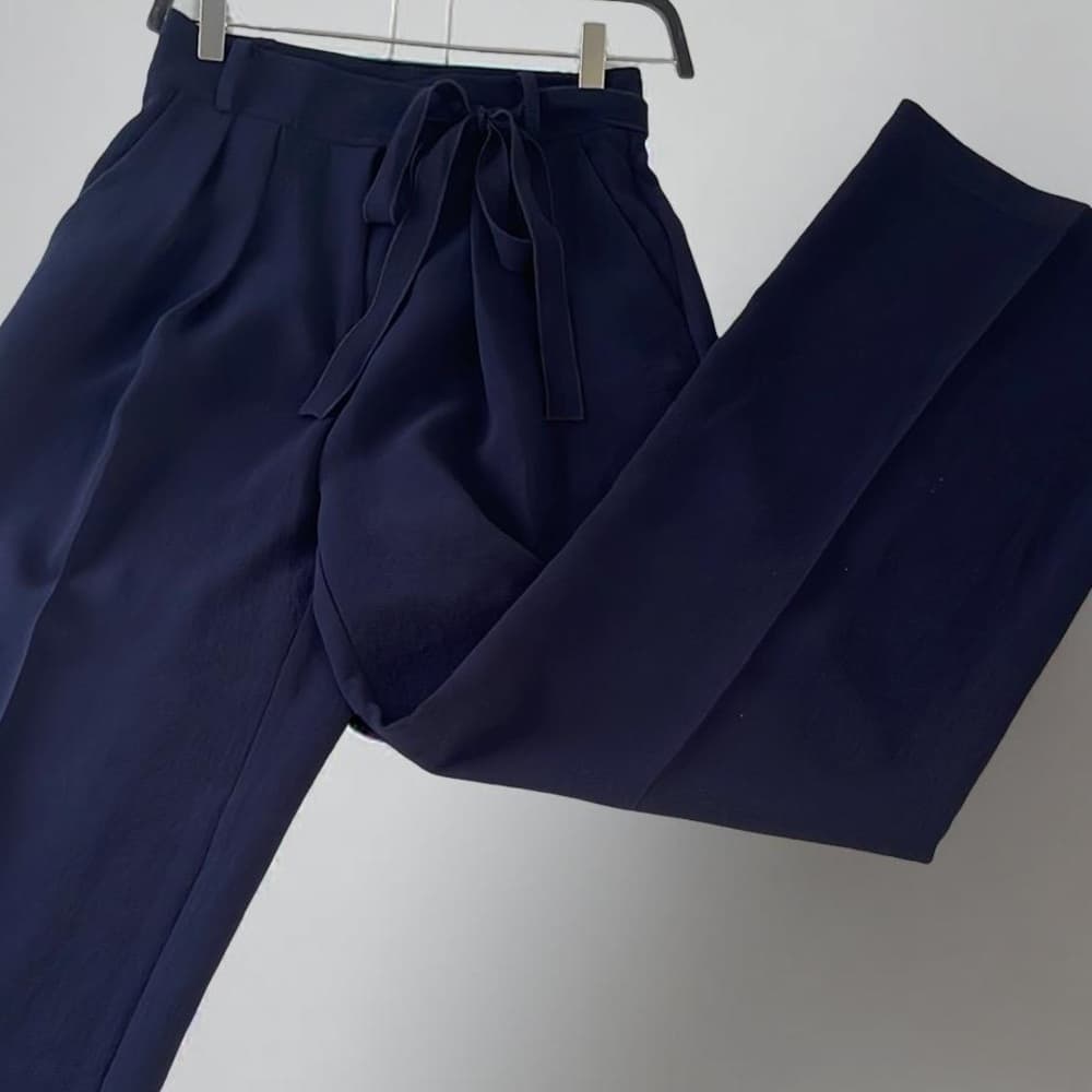 No Brand size 24 Super Elegant Black Wide-Leg Pants - Thumbnail 2