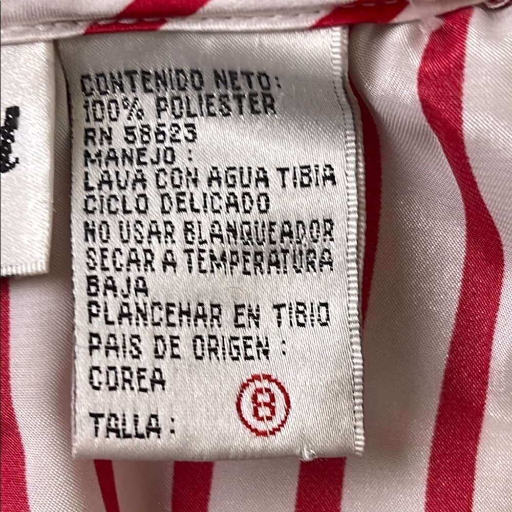 Christine Gerard Red and White Striped women's Shirt size 8 - Thumbnail 2