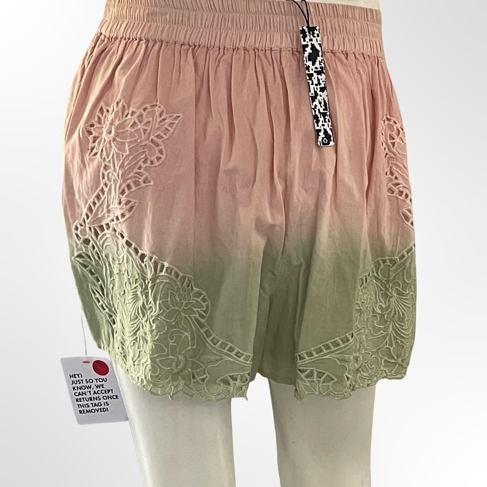 ASOS High Waist Pink and Green Shorts in size 4 NWT - Thumbnail 2