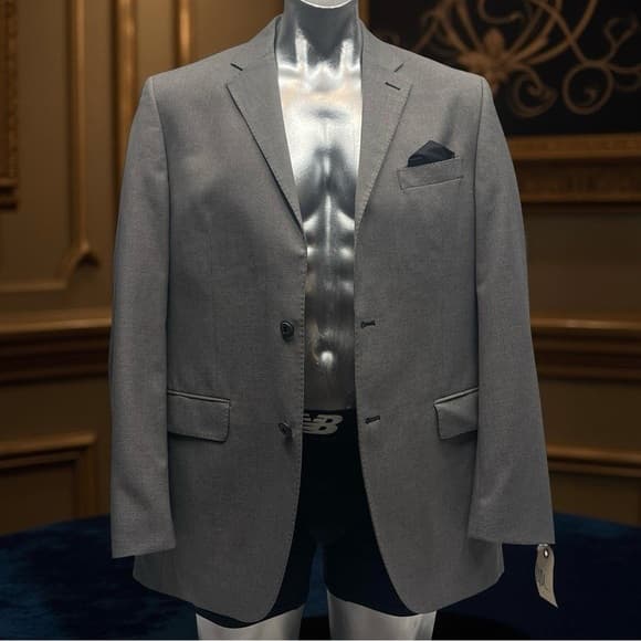 Perry Ellis Men's Gray Blazer - size 40L Mint Condition - Thumbnail 8