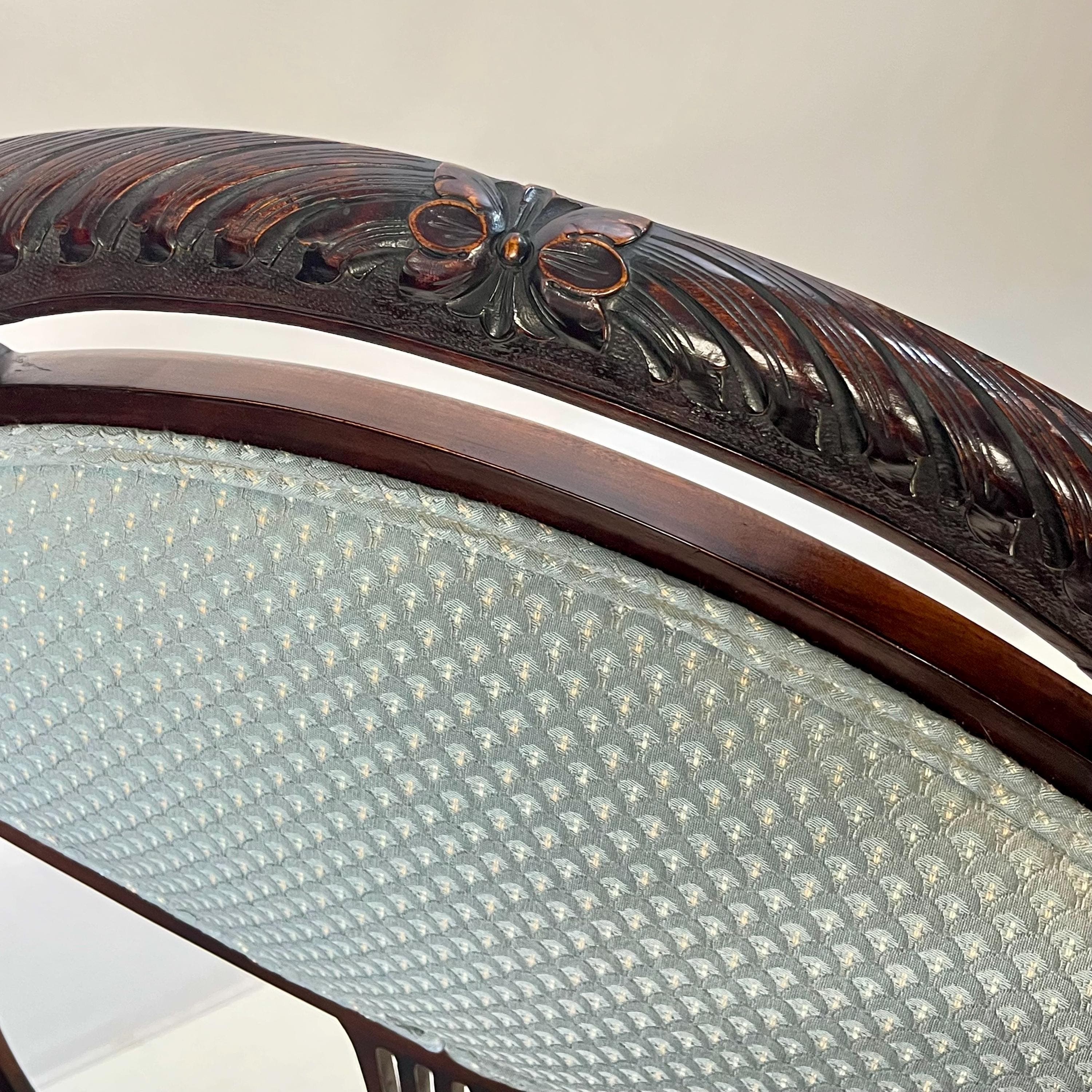 Antique Classical Mahogany Lyre-Back Settee - Thumbnail 5