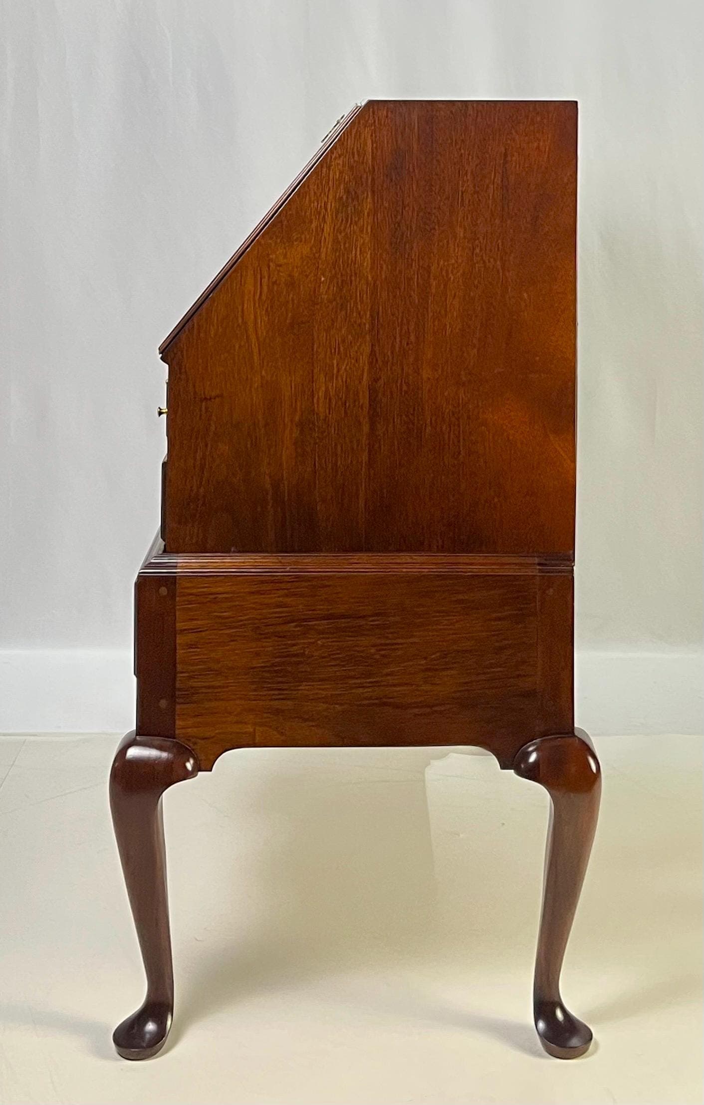 Vintage Queen Anne Style Mahogany Slant-Front Bureau Secretary Desk - Thumbnail 5