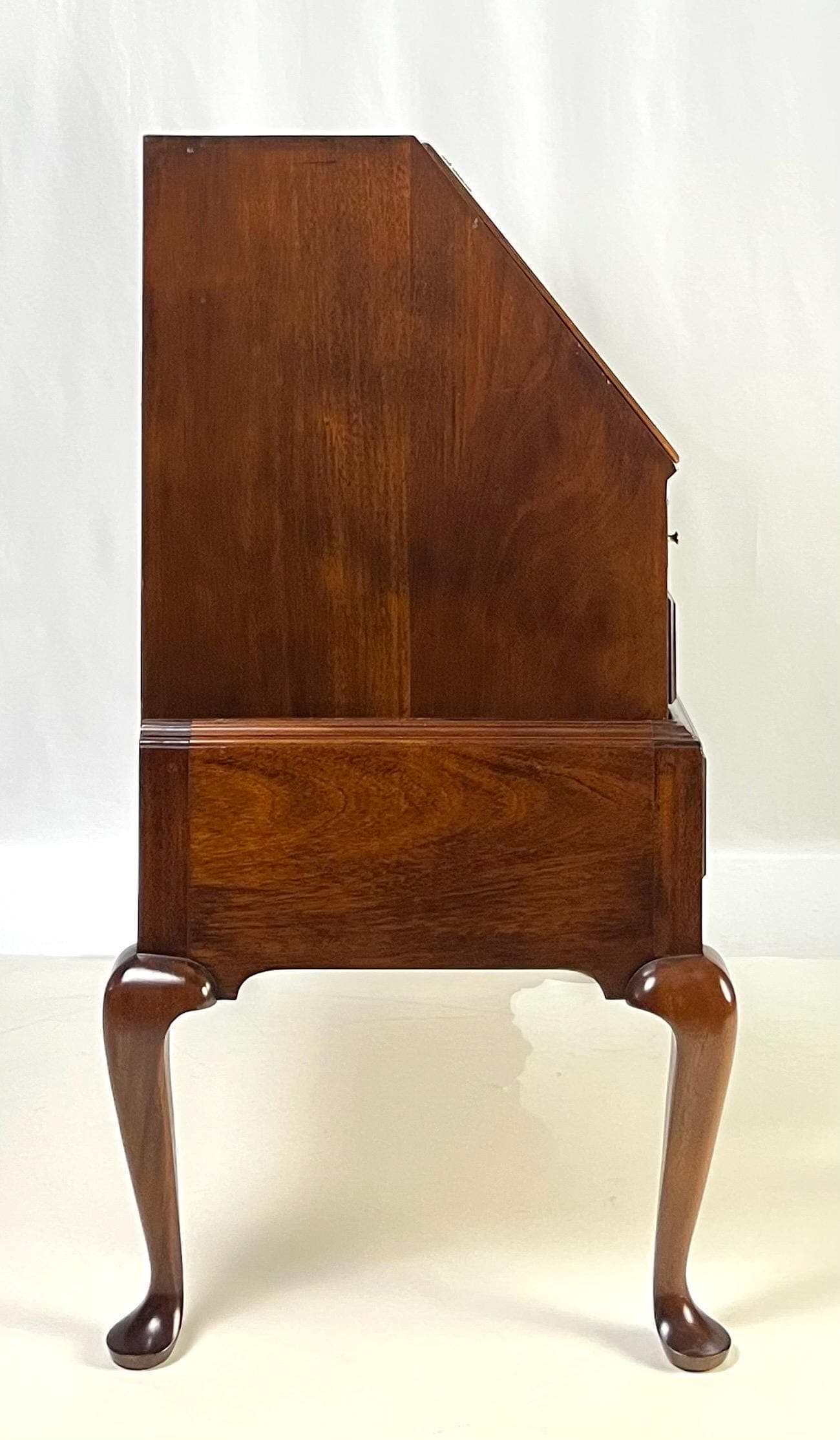 Vintage Queen Anne Style Mahogany Slant-Front Bureau Secretary Desk - Thumbnail 7