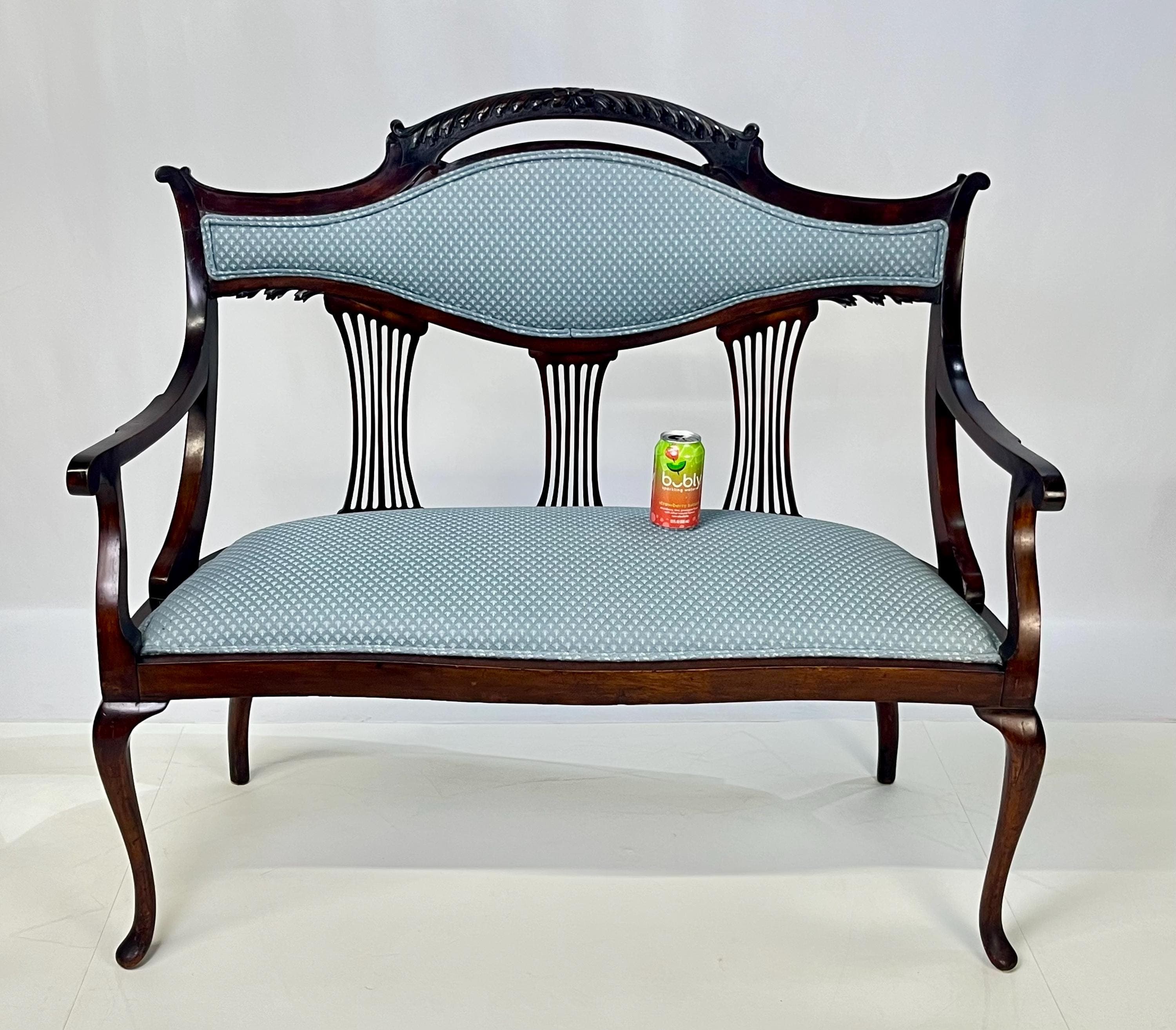 Antique Classical Mahogany Lyre-Back Settee - Thumbnail 17