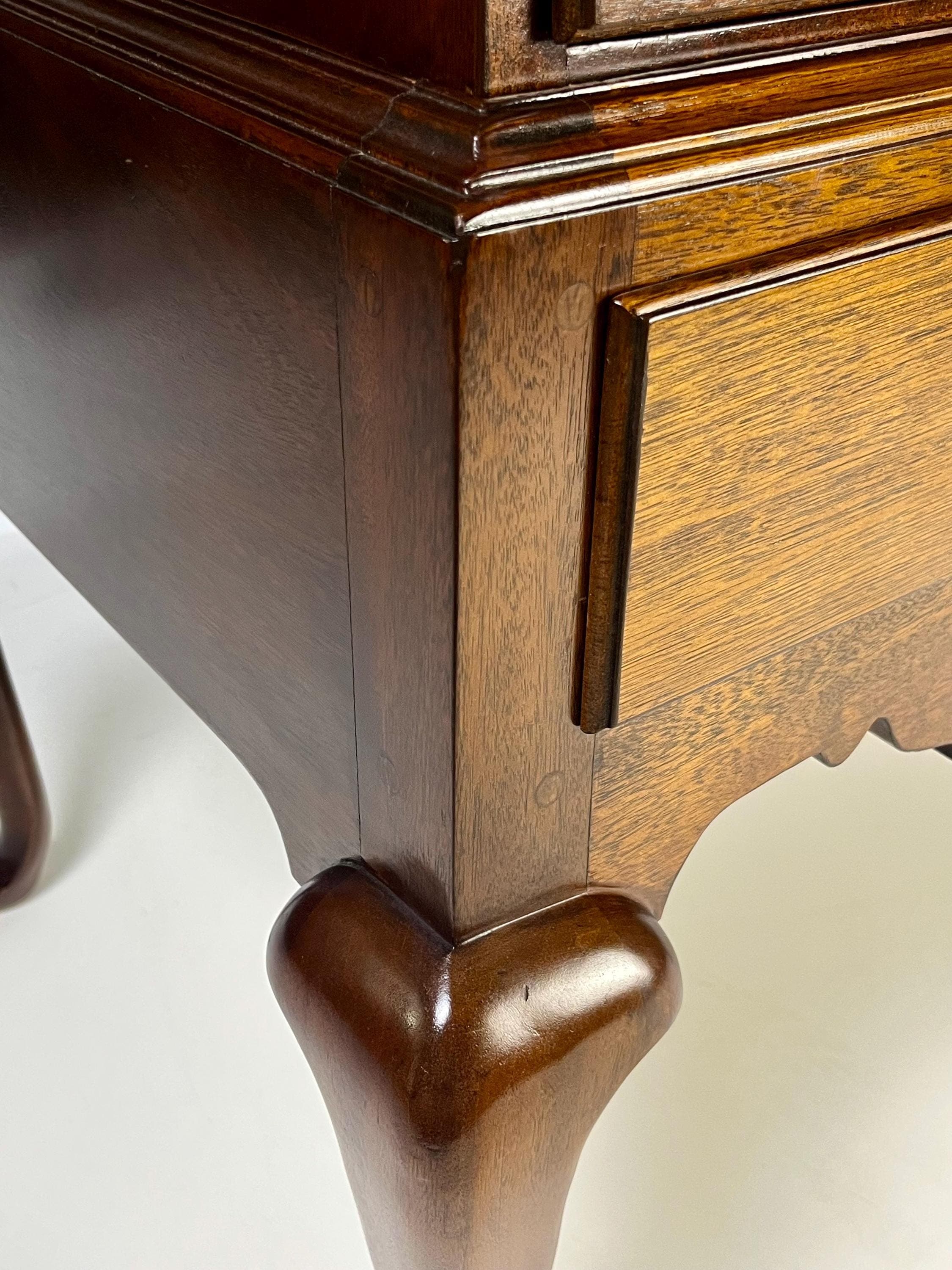 Vintage Queen Anne Style Mahogany Slant-Front Bureau Secretary Desk - Thumbnail 14