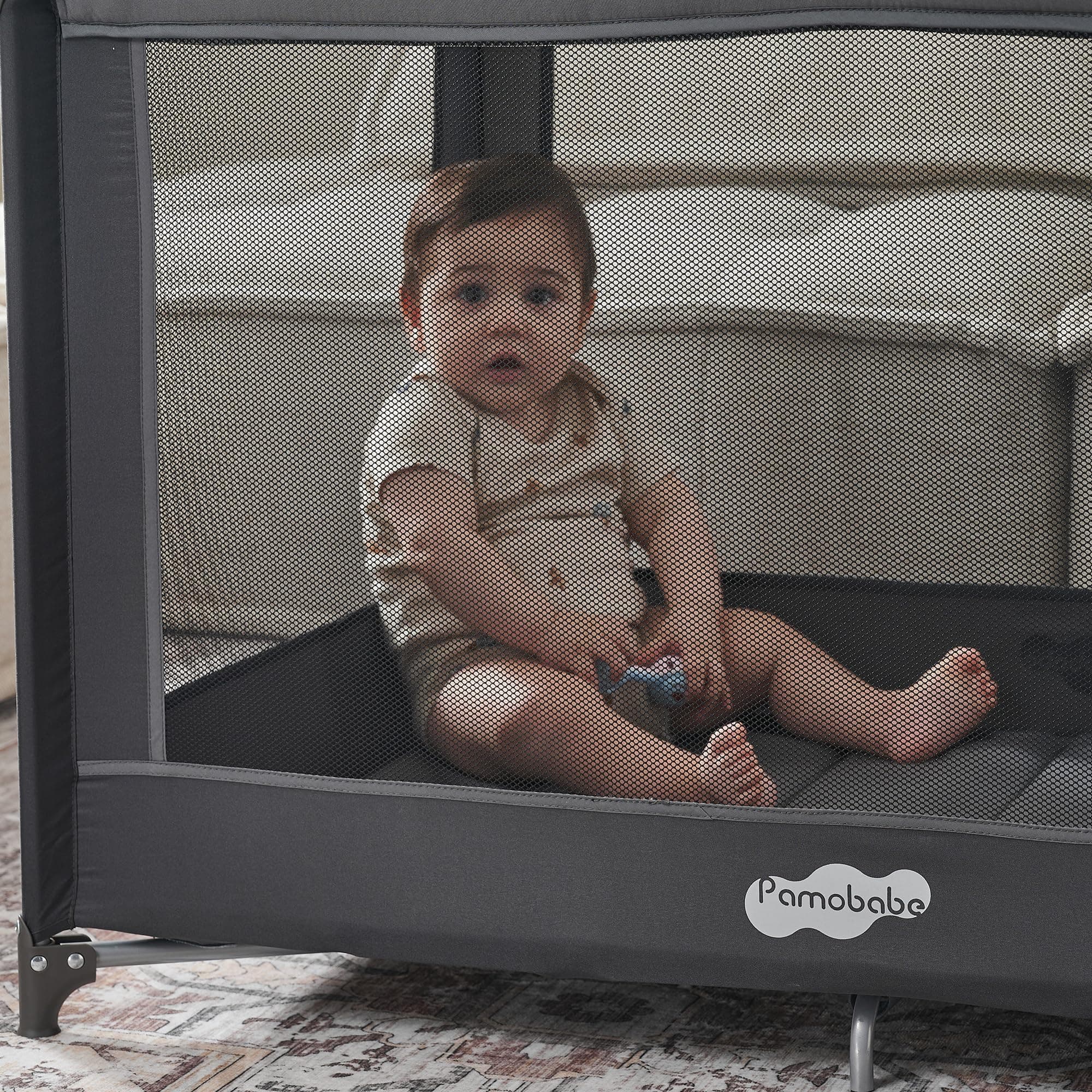 Portable Playpen Foldable Playard Portable Crib for Baby and Toddlers - Thumbnail 7