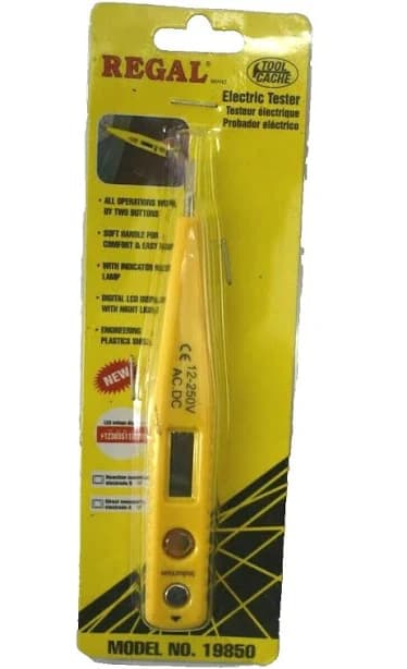 Regal 19850 Voltage Tester 12-250V AC/DC Digital LCD Display Plastic Shell - Thumbnail 7