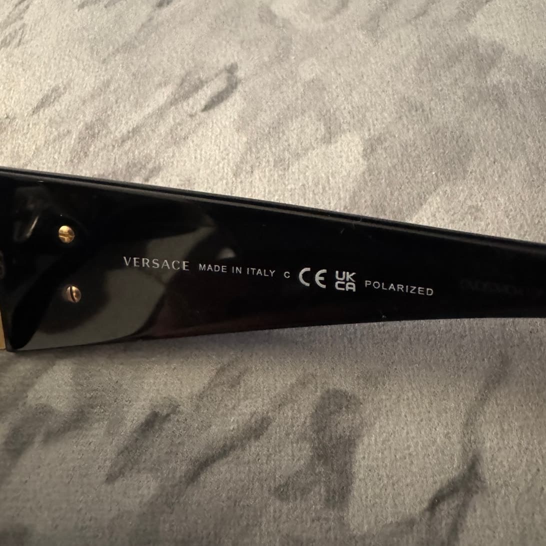 Versace Medusa Polarized Sunglasses Black Gold MOD 2163 Made in Italy - Thumbnail 6