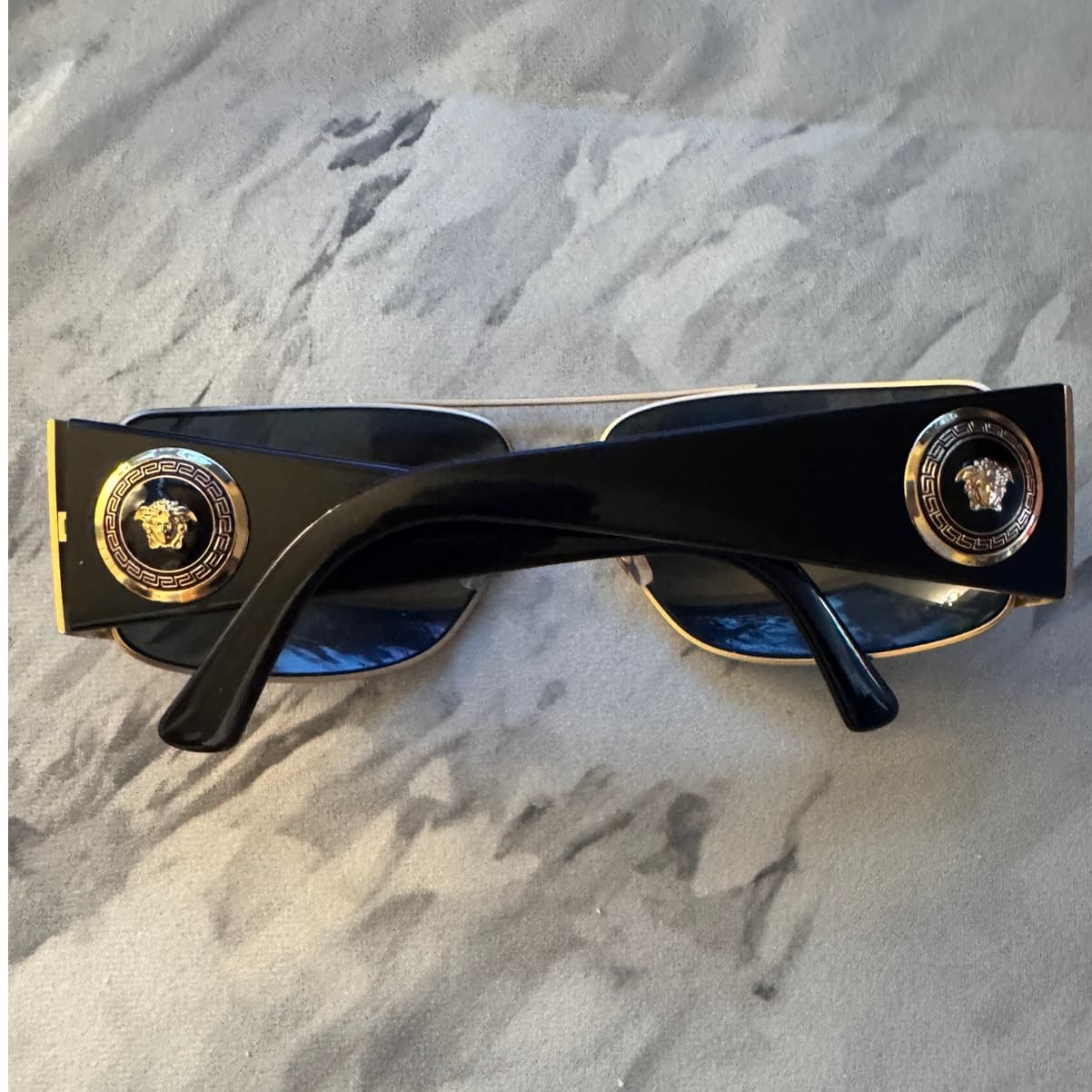 Versace Medusa Polarized Sunglasses Black Gold MOD 2163 Made in Italy - Thumbnail 7