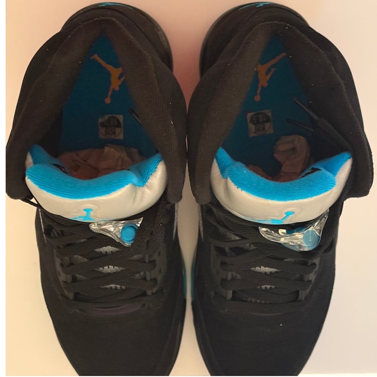 Air Jordan 5 Aqua Size 10 | Black Teal Yellow OG Lace Locks - Thumbnail 5