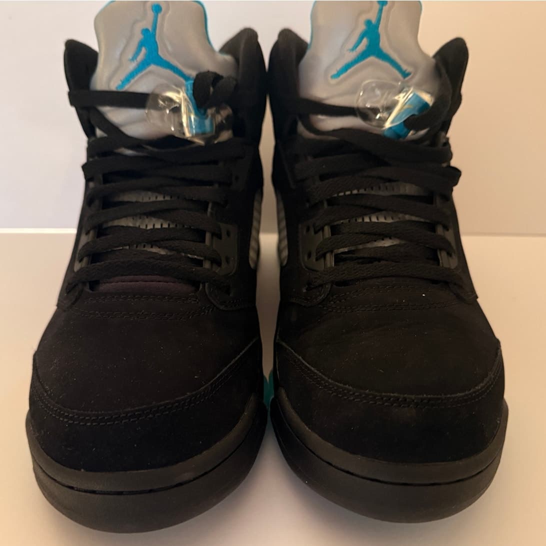 Air Jordan 5 Aqua Size 10 | Black Teal Yellow OG Lace Locks - Thumbnail 3