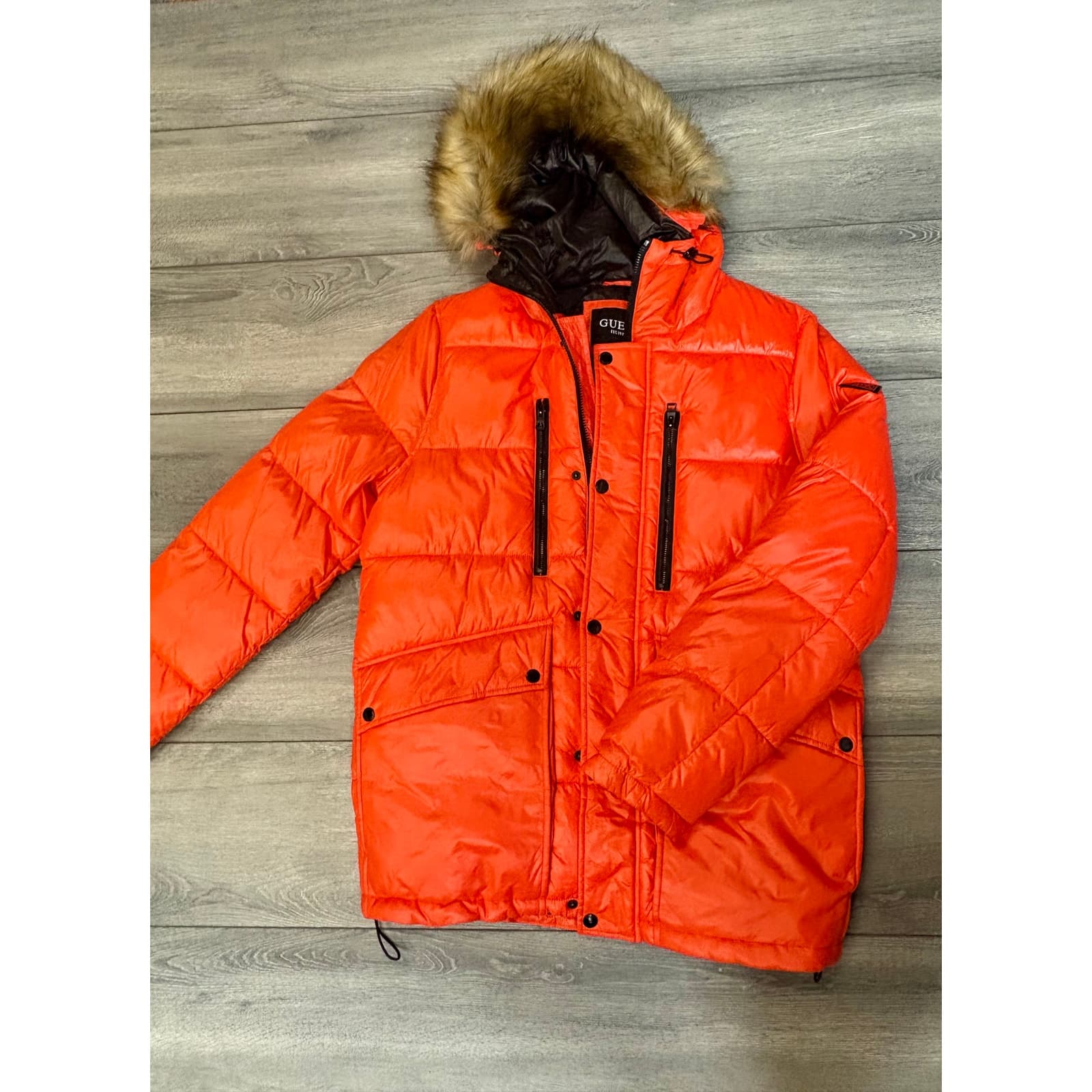 Guess Orange Puffer Jacket – Men’s Medium - Thumbnail 4